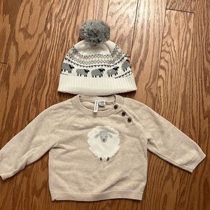 Janie and Jack sweater and hat